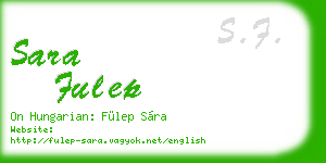 sara fulep business card
