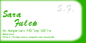 sara fulep business card